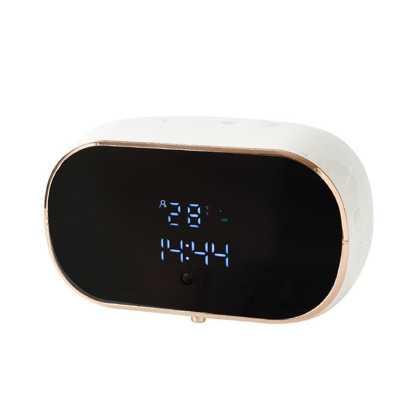 Front view of a touchless foam soap dispenser with LED display, ideal for modern bathrooms or kitchens.