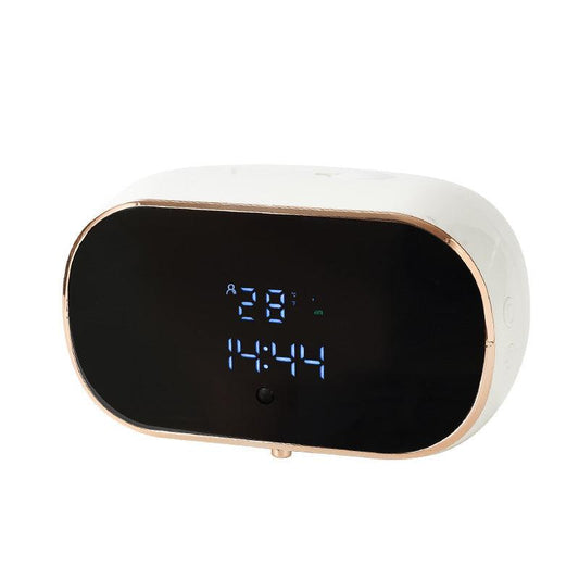 Front view of a touchless foam soap dispenser with LED display, ideal for modern bathrooms or kitchens.