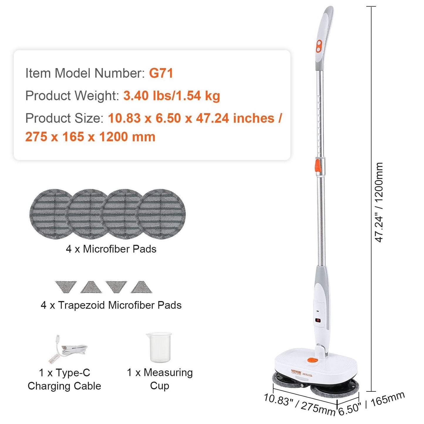 Cordless Electric Spin Mop