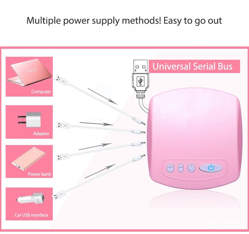 USB-powered automatic electric breast pump with multiple charging options: computer, adapter, power bank and car USB interface