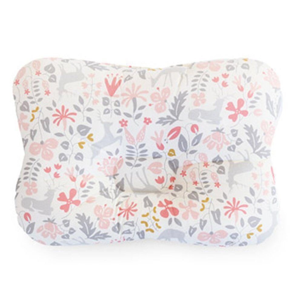 Floral patterned pillow on a white background