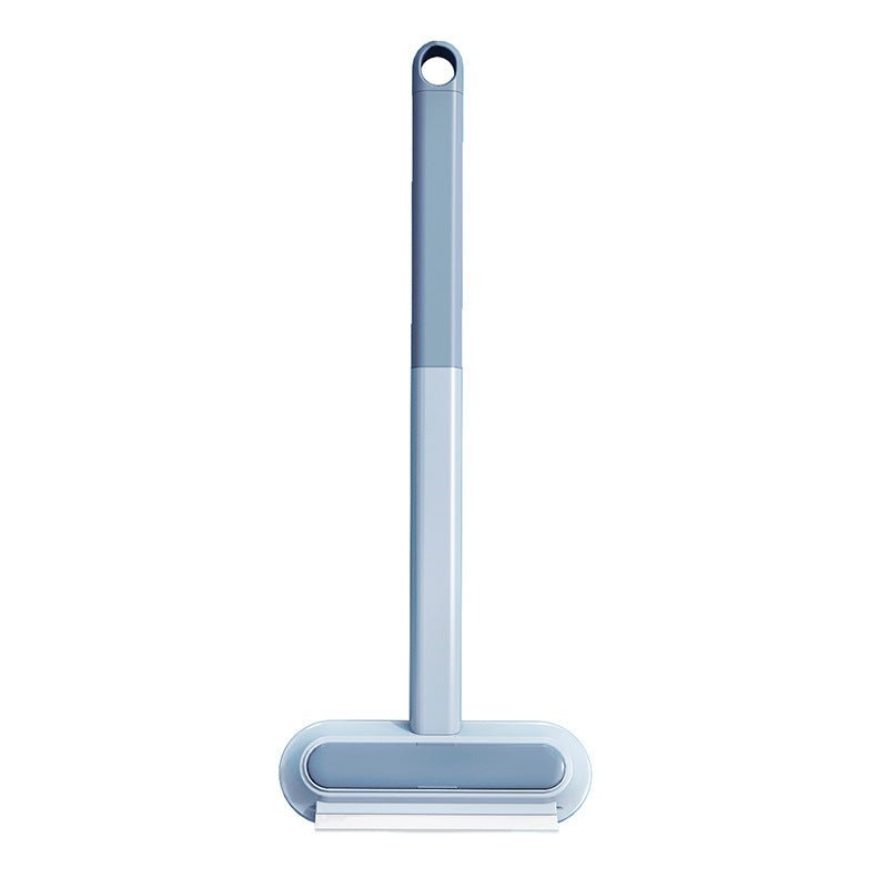 Full front view of pet hair cleaning brush with long handle
