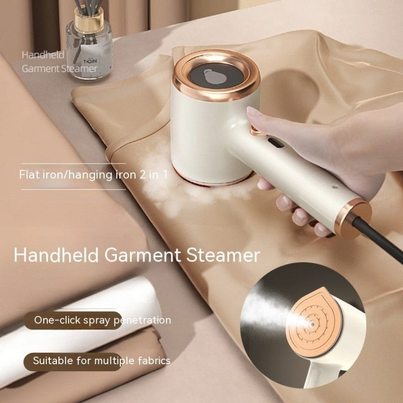 Mini Portable Handheld Garment Steamer beige – ironing clothes wrinkle removal demo