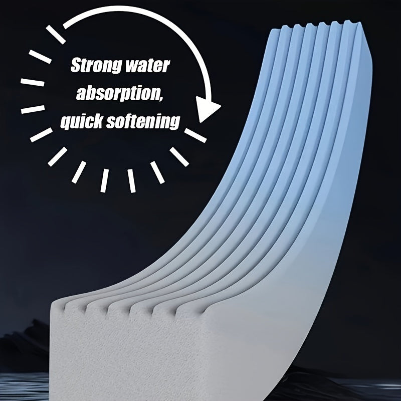 Close-up of mini spray mop sponge pad showing strong water absorption and quick softening