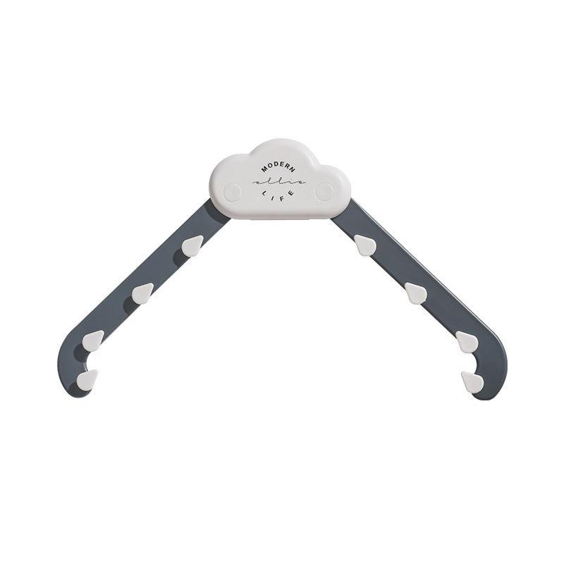 Gray version of the triangular sink filter holder with cloud-shaped top, displayed on white background