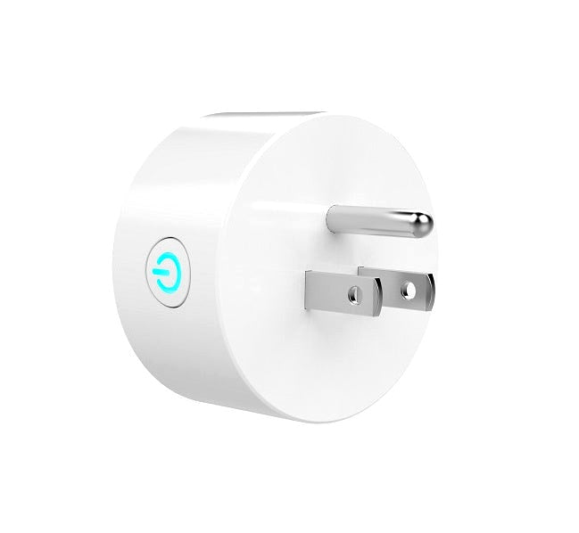 Back view of WiFi Smart Plug showing power prongs and round design