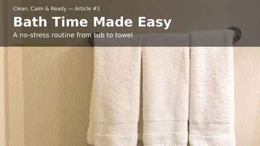 Bath Time Made Easy cover image with clean towel setup and calm baby bath routine title.