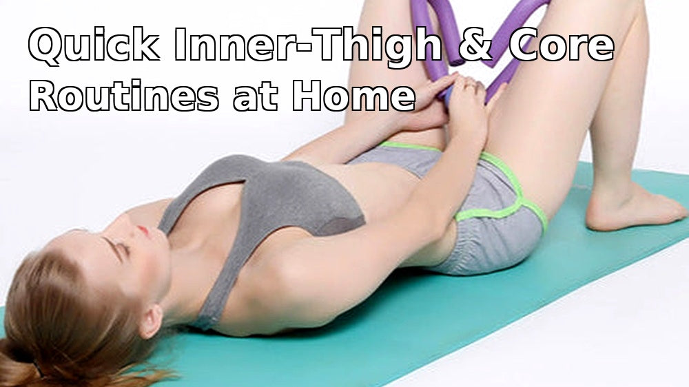 Quick inner-thigh and core routines at home using a compact leg and thigh workout trainer on a fitness mat