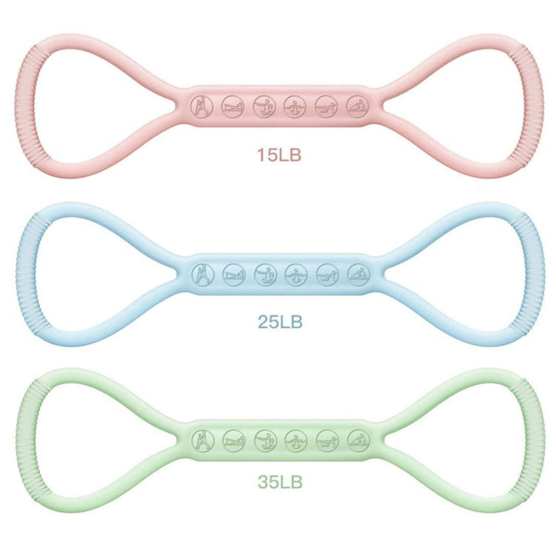 Colorful mini resistance bands set for home workouts and yoga training