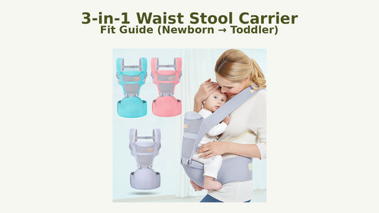 3-in-1 waist stool baby carrier fit guide cover with parent and baby