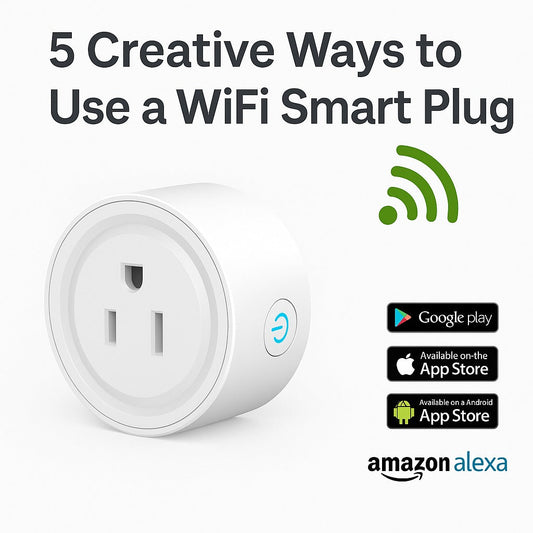 Cover image with WiFi Smart Plug and text “5 Creative Ways to Use a WiFi Smart Plug” on a clean background