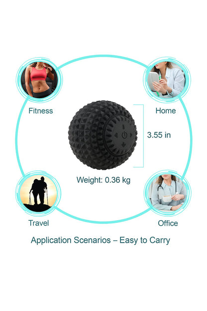4-speed electric massage ball – portable and lightweight, suitable for fitness, home, travel, and office use (3.55 in, 0.36 kg)