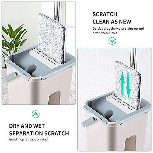 Multi-Functional Flat Mop and Bucket Set