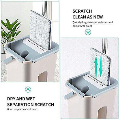 Multi-Functional Flat Mop and Bucket Set