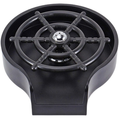 Top view of the Automatic High-Pressure Cup Rinser for Sink in black color, showing the spray head design.