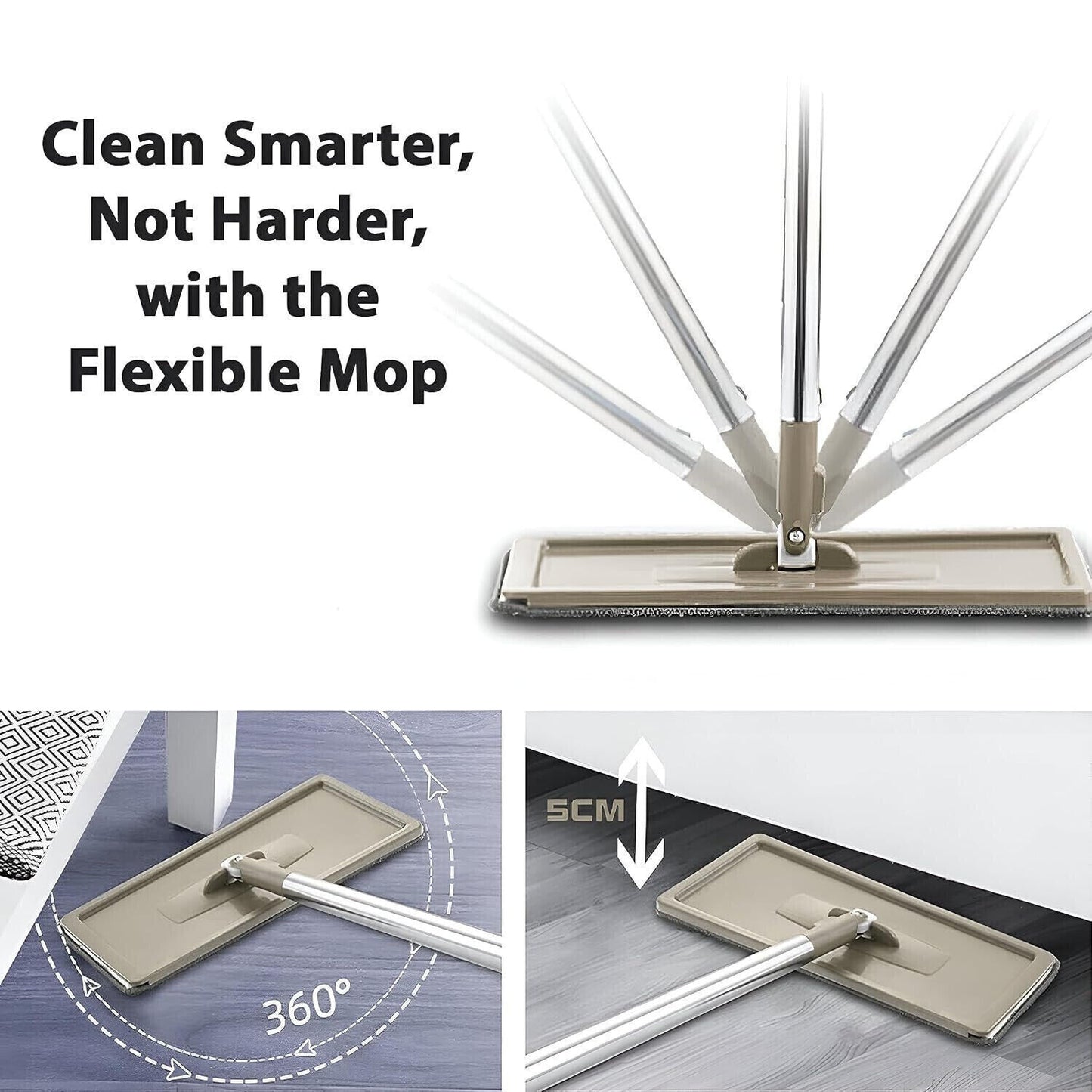 Multi-Functional Flat Mop and Bucket Set