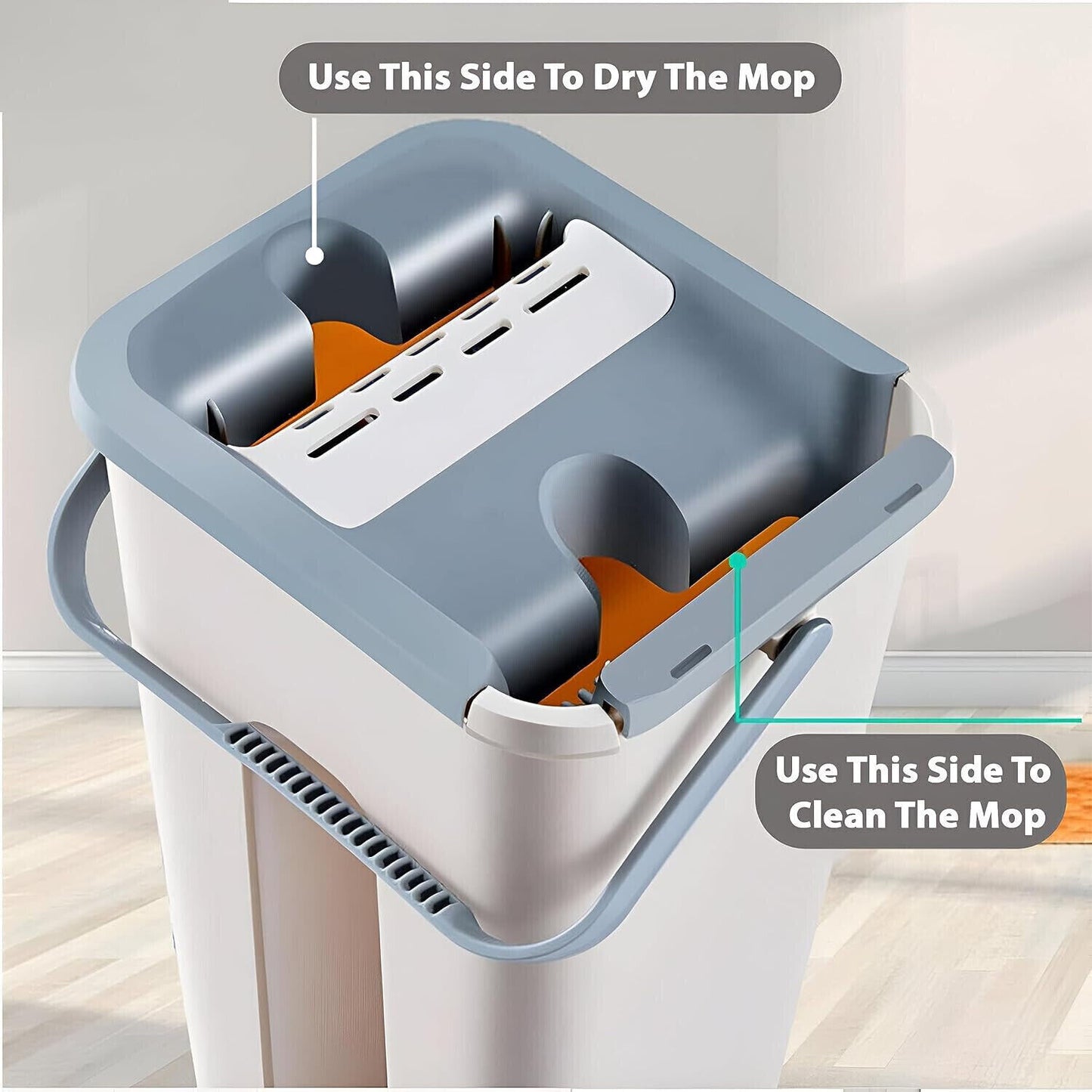 Multi-Functional Flat Mop and Bucket Set