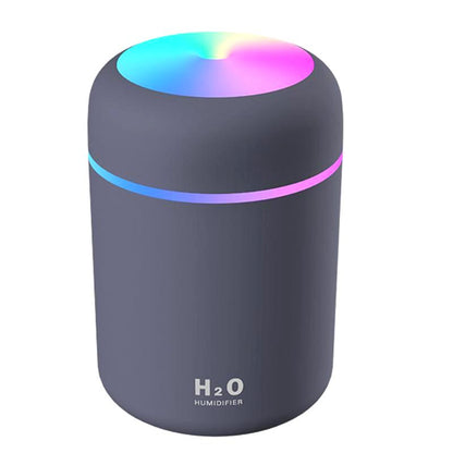 Dark gray Color Cup USB Air Humidifier with LED light on a white background