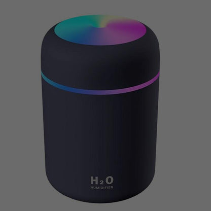 Black Color Cup USB Air Humidifier with LED light on white background