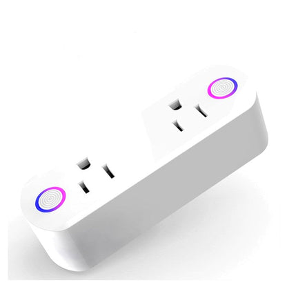 Dual WiFi Smart Plug with two AC outlets and touch control buttons
