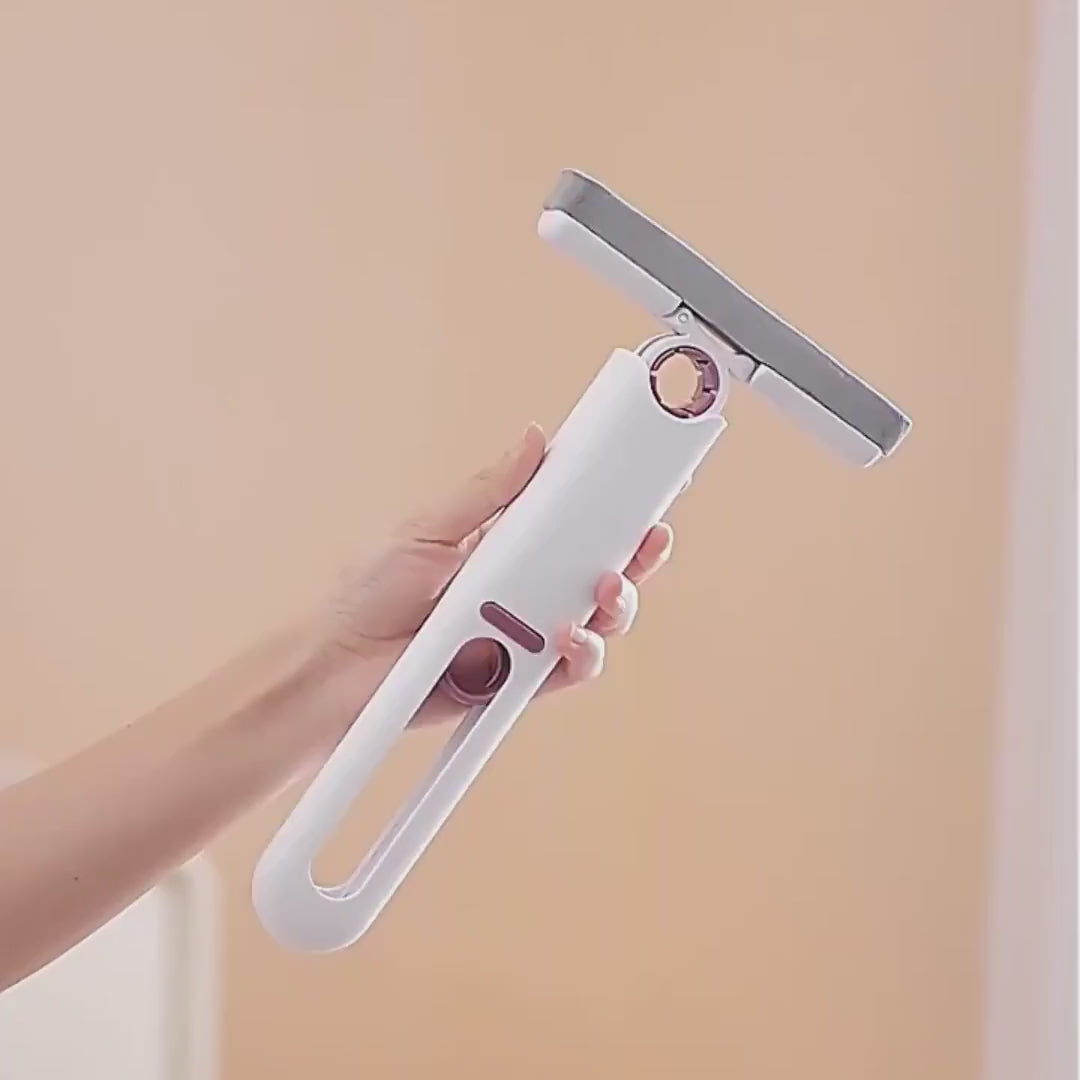 Product video of the Mini Self-Squeeze Cleaning Mop showing its compact design, hands-free wringing, and easy cleaning on different surfaces