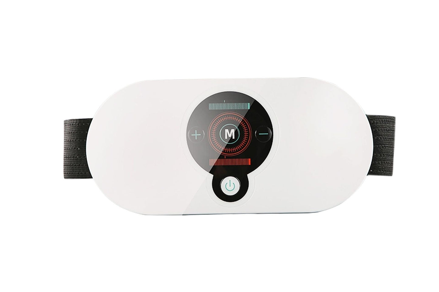White smart heating massage belt front close-up